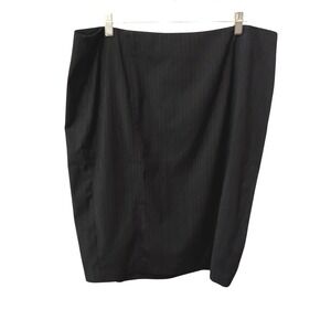 Lane Bryant Womens 18 Black Pinstripe Career Business Pencil Skirt‎